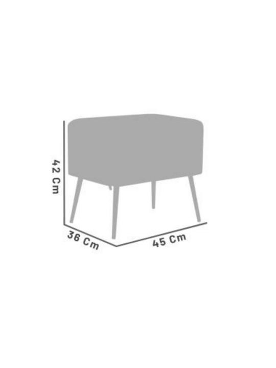 Leather Stool for Living Room with Gold Legs Modern Design