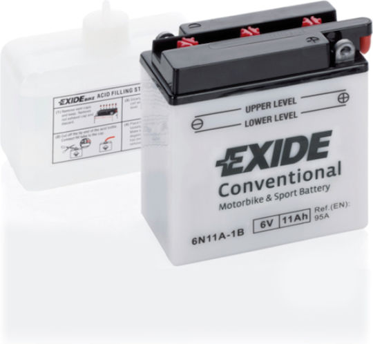 Exide Ανοιχτού Τύπου Μπαταρία Μοτοσυκλέτας 6N11A-1B με Χωρητικότητα 11Ah