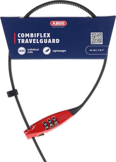 Mini Συρματόσχοινο Abus Combiflex Travelguard Κόκκινο