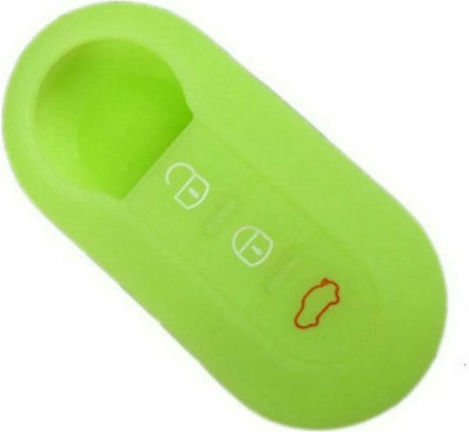 Car Key Cover Case made of with 3 Buttons for Fiat / Lancia in Green Color