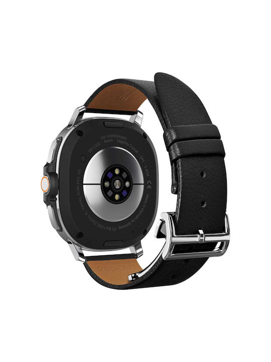 Spigen Enzo Armband Leder Schwarz (Galaxy Watch 8 / 8 Classic)