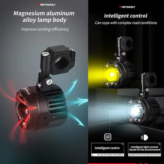 Waterproof Aluminum LED Projector Lights 70w 7000lm 12-24v 3000/6000k Warm Cool White Ip67 2 Pieces Mdl5006 Motowolf