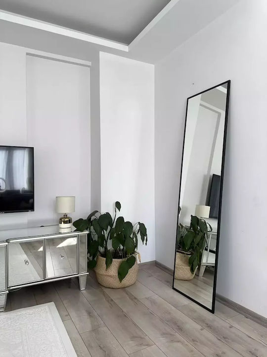 SteweHome Floor Mirror With Black Metal Frame 180x50cm