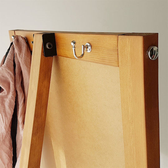 SteweHome Oglindă De Podea Cu Cadru Din Lemn Bej 170x55cm