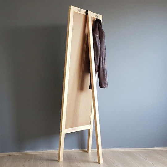 SteweHome Oglindă De Podea Cu Cadru Din Lemn Bej 170x55cm