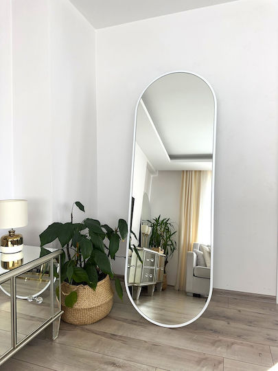 SteweHome Oval Weißer Boden- oder Standspiegel 180x60cm SteweHome Oval Weißer Boden- oder Standspiegel 180x60cm