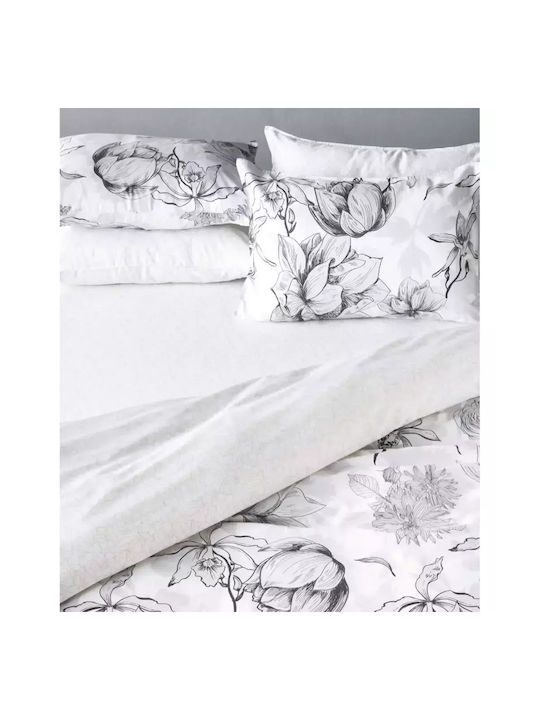 Kentia Onirico Pillowcase Set Oxford White - Silver Grey - Black 50x70cm.
