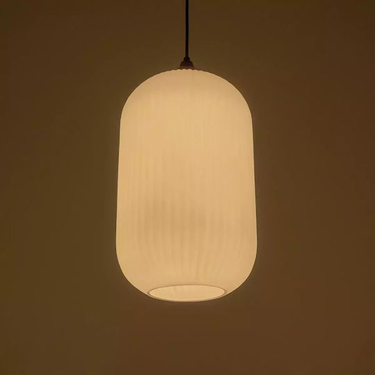 GloboStar Meloni Pendant Light White with Crystals for Socket E27 20x20x38cm