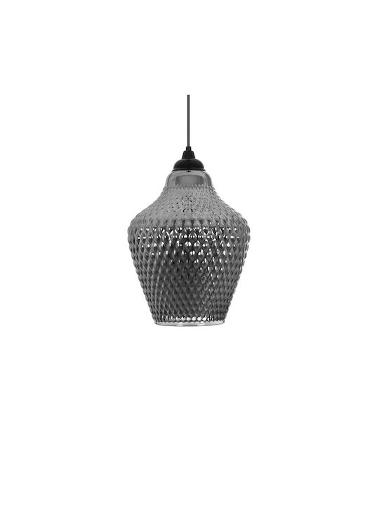 GloboStar Sklo Pendant Light Black with Crystals for Socket E27 22x22x31cm