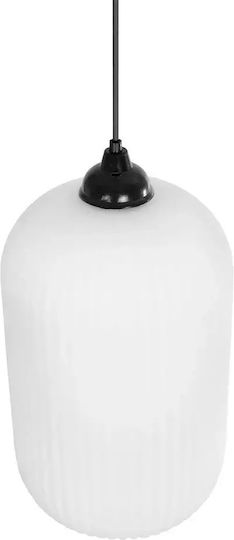 GloboStar Meloni Pendant Light White with Crystals for Socket E27 20x20x38cm
