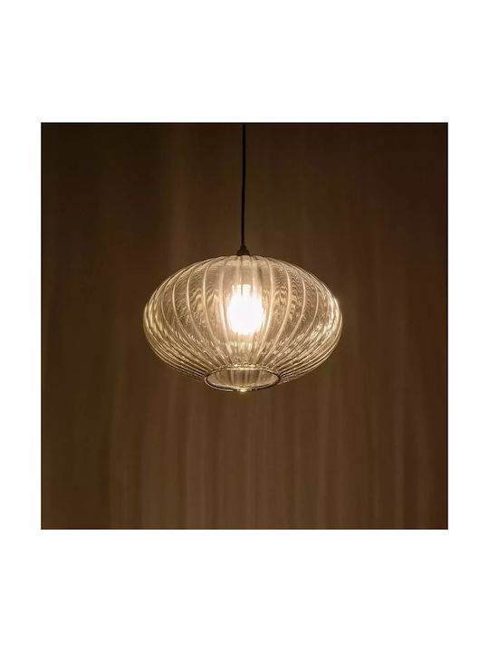 GloboStar Pera Pendant Light Black with Crystals for Socket E27 30x30x22cm