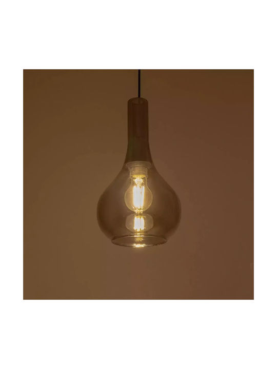 GloboStar Pendant Light Black with Crystals for Socket E27 20x20x36cm