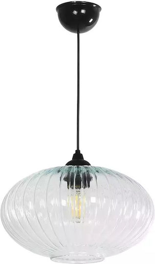 GloboStar Pera Висящо Осветително Тяло Прозрачен с кристали за Цокъл E27 30x30x22см.