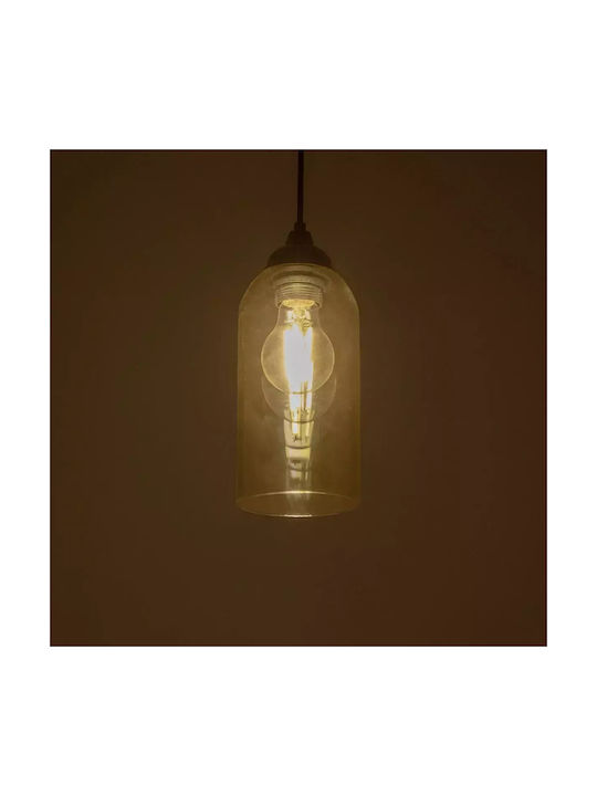 GloboStar Tube Pendant Light Honey with Crystals for Socket E27 10x10x24cm