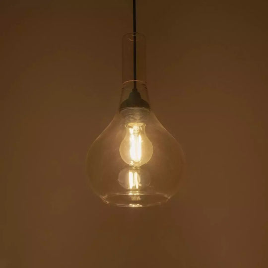 GloboStar Pendant Light Honey with Crystals for Socket E27 20x20x36cm