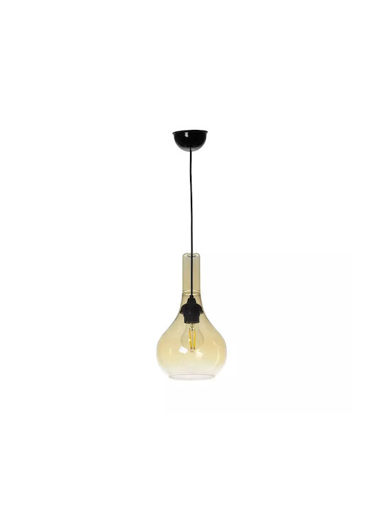 GloboStar Lustră Galben Miere cu cristale pentru Dulie E27 20x20x36cm.
