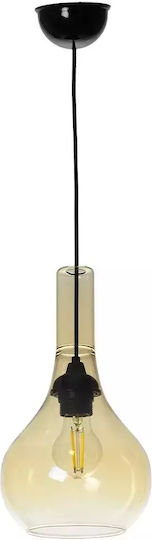 GloboStar Pendant Light Honey with Crystals for Socket E27 20x20x36cm