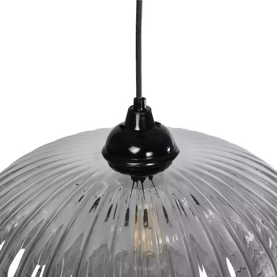 GloboStar Pera Pendant Light Black with Crystals for Socket E27 30x30x22cm