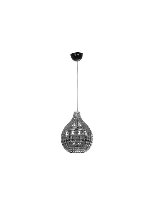 GloboStar Bastik Pendant Light Black with Crystals for Socket E27 22x22x26cm