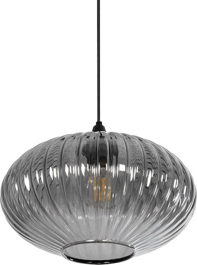 GloboStar Pera Pendant Light Black with Crystals for Socket E27 30x30x22cm