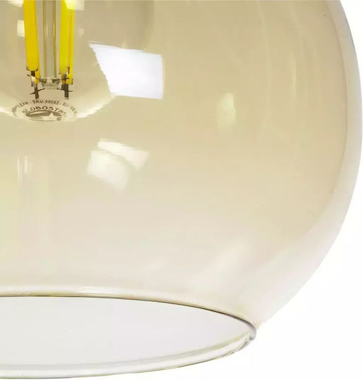 GloboStar Pendant Light Honey with Crystals for Socket E27 20x20x36cm