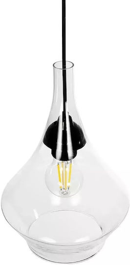GloboStar Toru Pendant Light Transparent with Crystals for Socket E27 20x20x31cm