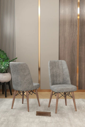 Erweiterbares Esszimmermöbel-Set 6 Stühle Graues 80x130cm