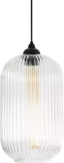 GloboStar Meloni Pendant Light Transparent with Crystals for Socket E27 20x20x38cm
