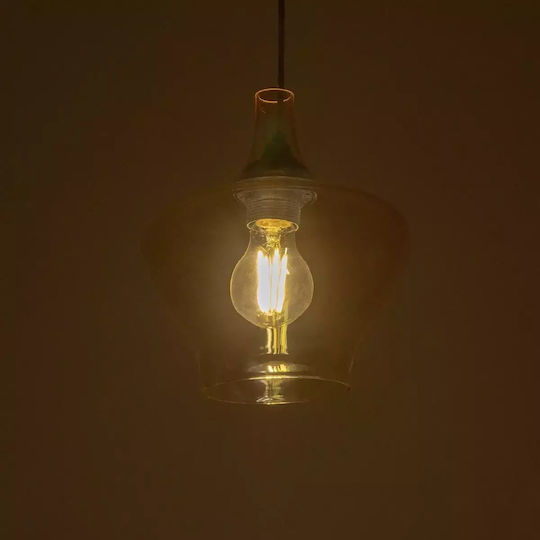 GloboStar Ovoce Pendant Light Honey with Crystals for Socket E27 20x20x22cm