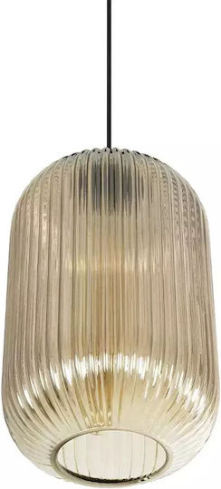 GloboStar Meloni Pendant Light Honey with Crystals for Socket E27 20x20x38cm