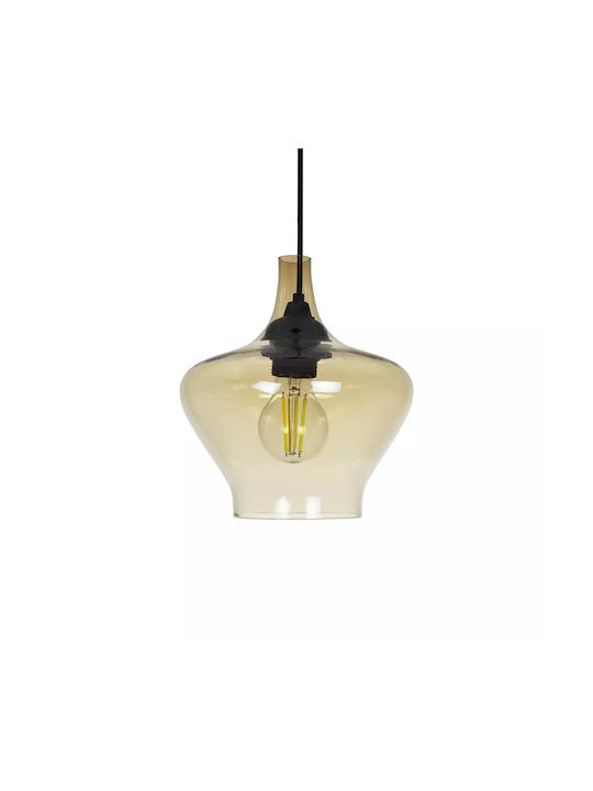GloboStar Ovoce Pendant Light Honey with Crystals for Socket E27 20x20x22cm