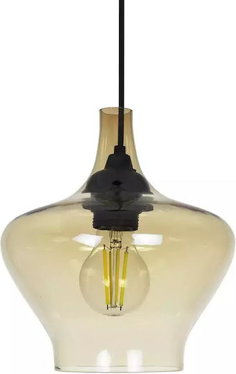 GloboStar Ovoce Pendant Light Honey with Crystals for Socket E27 20x20x22cm