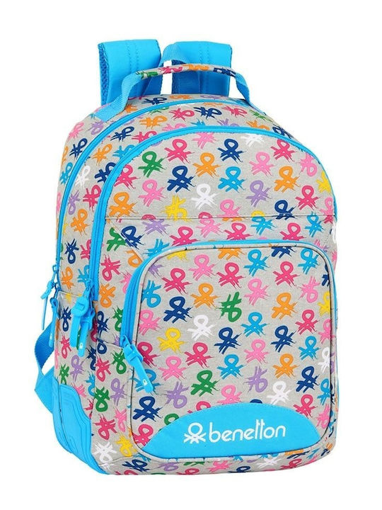 Benetton Schulranzen Rucksack Hellblau