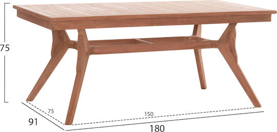 Wonder Трапезария Натурален 180x91x75см Wonder Трапезария Натурален 180x91x75см
