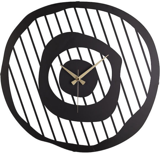 Metallische Wanduhr Schwarz Leise 50x50cm
