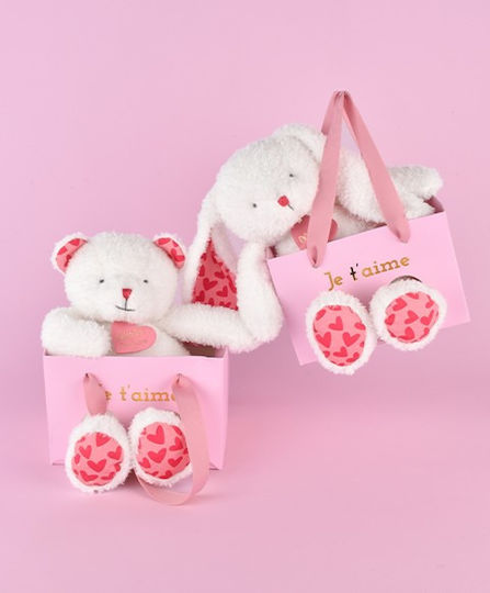 Doudou et Compagnie Plüschbär Valentinstag 25 cm