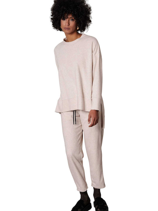 Pants Women's Fabric Trousers Ecru