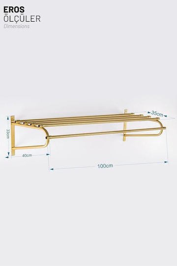 Χρυσή Μεταλλική Κρεμάστρα Τοίχου Eros 100x28cm Σκανδιναβική Χρυσή Μεταλλική Κρεμάστρα Τοίχου Eros 100x28cm Σκανδιναβική