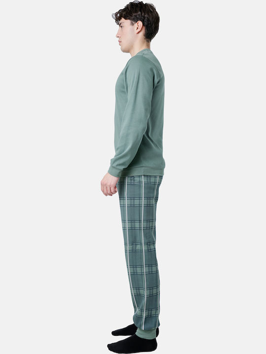 Dreams by Joyce Men's Winter Pajamas Set Khaki