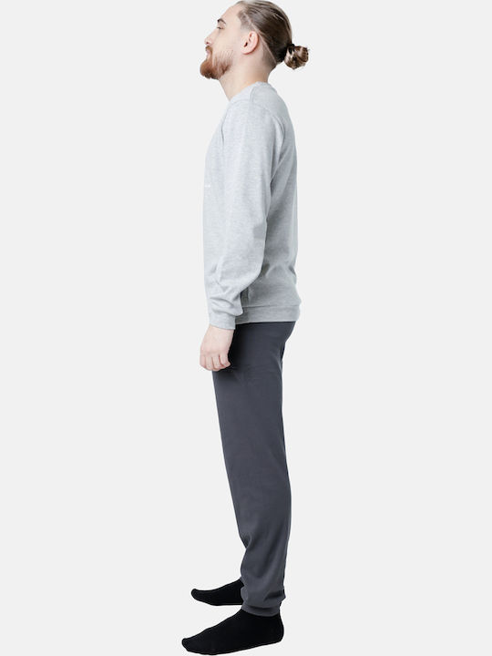 Dreams by Joyce Moon Child Winter Herrenpyjama Baumwollene Grau