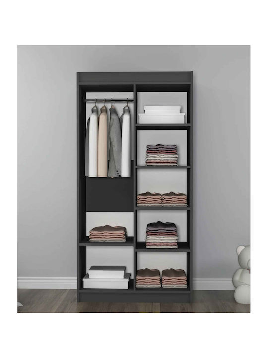 Doppelflügelig Außenschrank mit Regalen und Kleiderstange aus Eiche 90×45×180cm