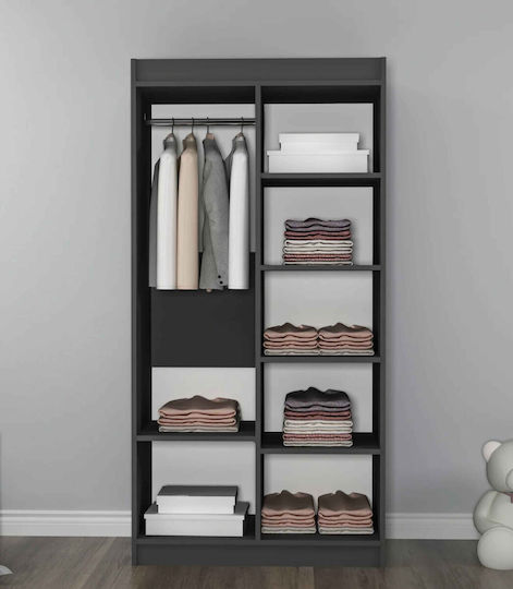 Double-leaf Wardrobe Shelves Hanger Oak 90×45×180cm Double-leaf Wardrobe Shelves Hanger Oak 90×45×180cm