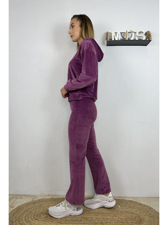 Sweatpants Set Velvet Pink