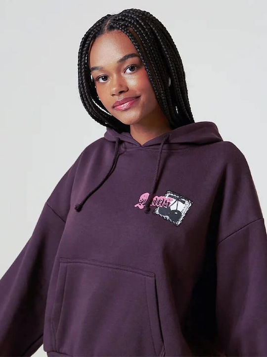 Pullover Women's Sweatshirt Hooded Dark Port