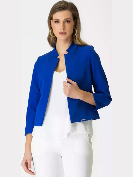 Chrisper Женски Креп Сако Royal Blue