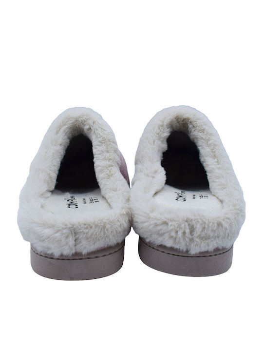 Anatomical Women's Slippers with Fur Pink