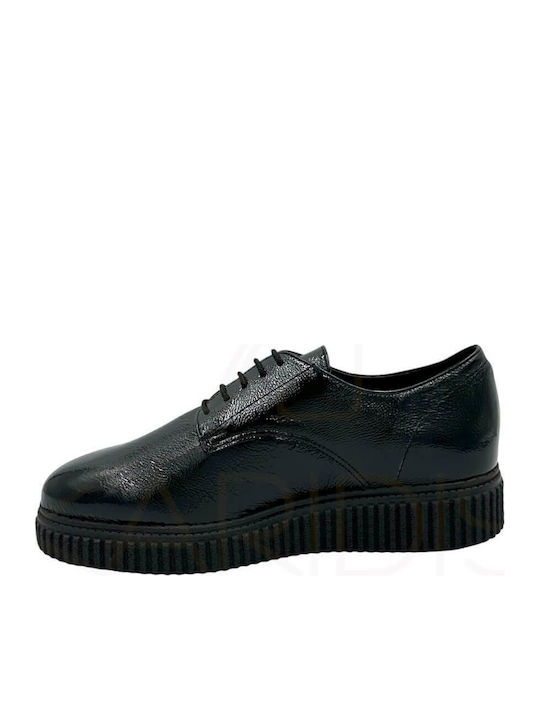 Damen Oxfords aus Lackleder in Schwarz Farbe