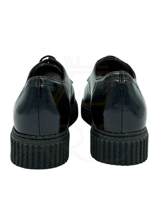 Damen Oxfords aus Lackleder in Schwarz Farbe
