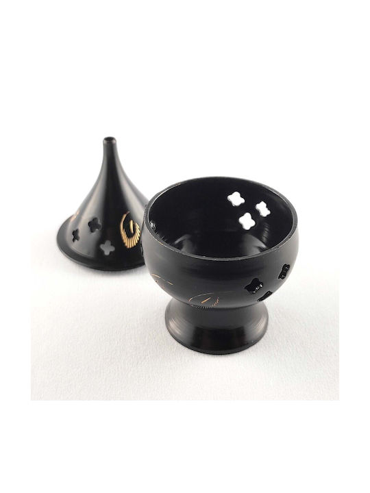Μεταλλική Βάση Κώνους Drop Shape Incense Cones Burner Black 10cm