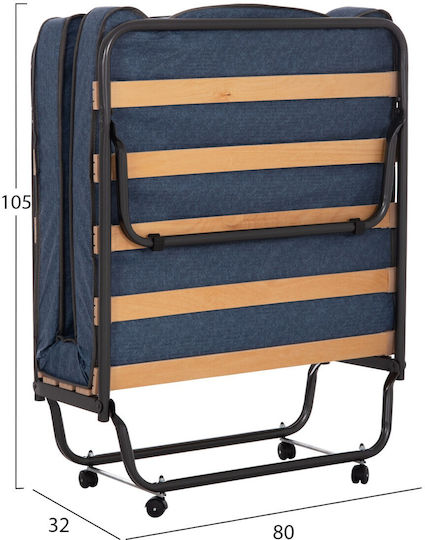 Pat Pliant/Campanie Tip Simplu Negru 190x80x38 cm